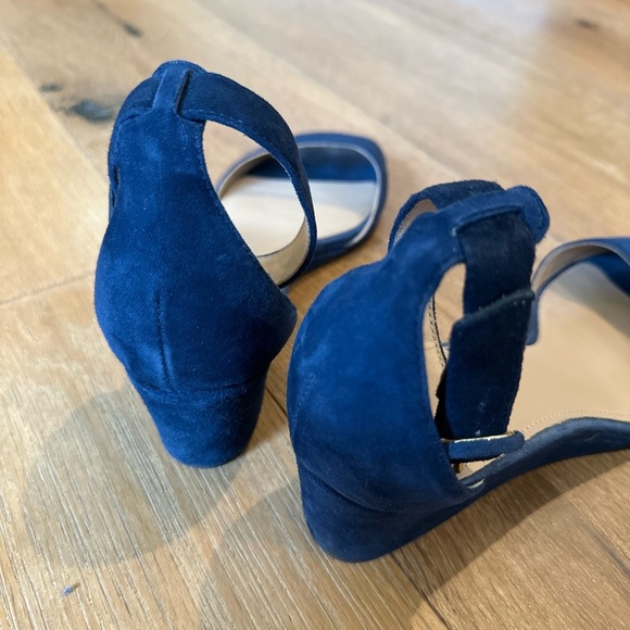 J. Crew Blue Suede Wedge Women's Sandals - Picture 4 of 6